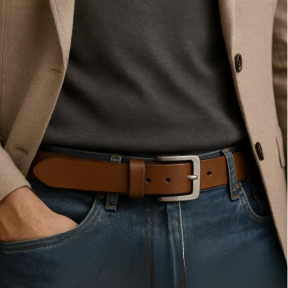 Meron Wide Leather Belt