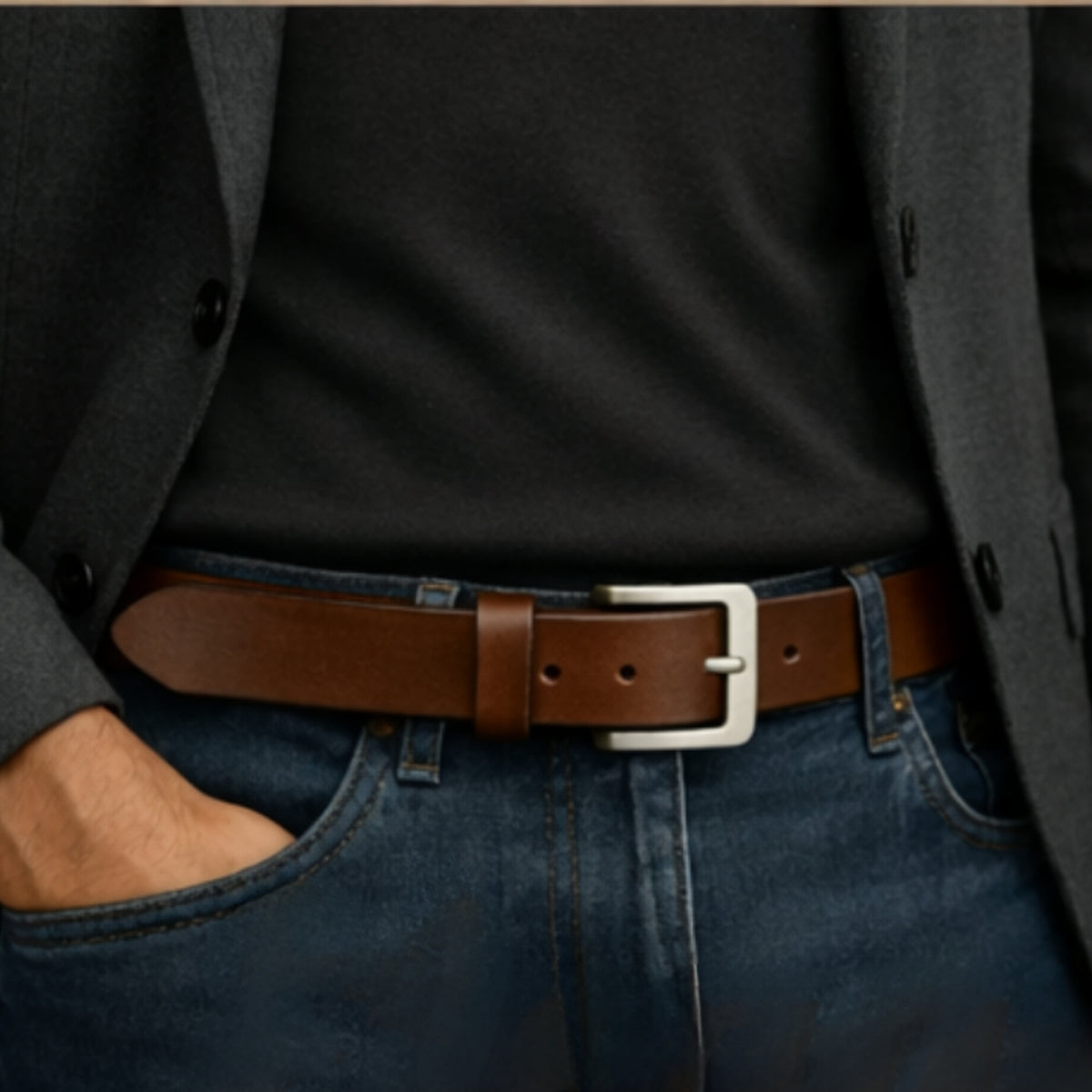 Meron Wide Leather Belt