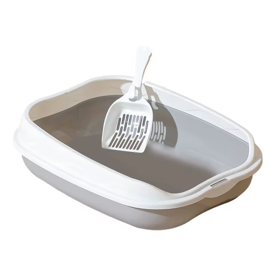 Semi-Enclosed Cat Litter Box